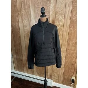 Lululemon Down For It All Pullover 1/2 Zip Jacket Black Size 10 Running Puffer